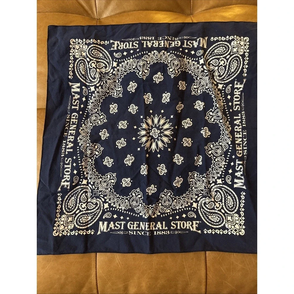 Mast General Store Blue Bandana Since‎ 1883 Paisley 19x19